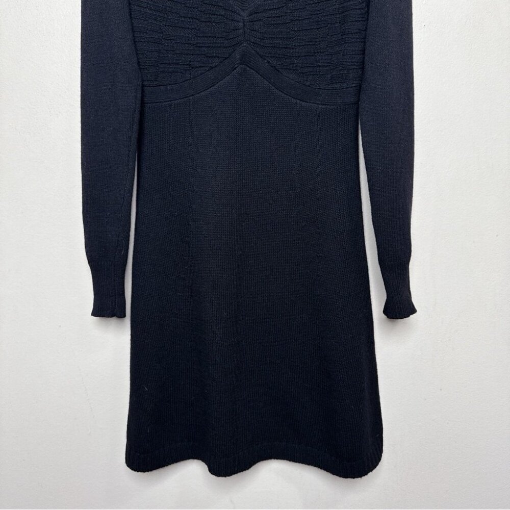 BCBGMAXAZRIA Womens Small Crew Neck Long Sleeve Cashmere Sweater Dress - Picture 9 of 14
